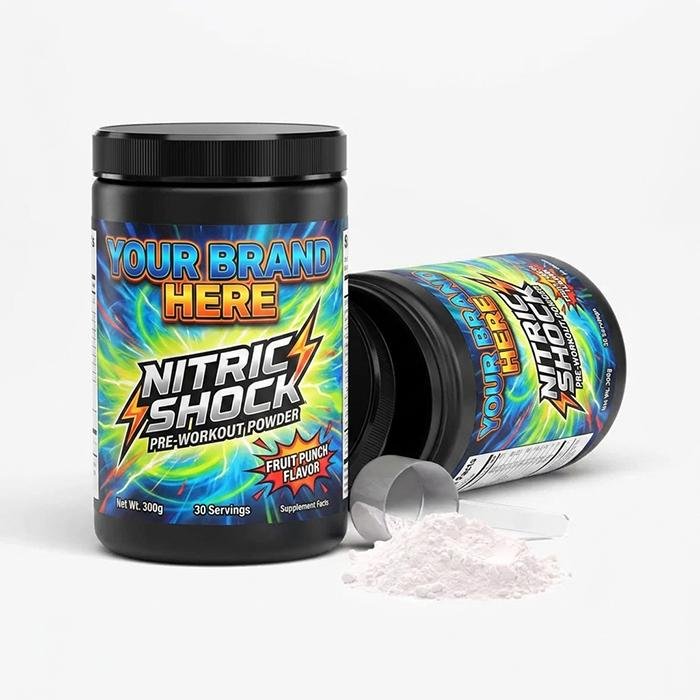 nitcir-shock (1) Nitric Shock Pre-Workout Powder (Fruit Punch) - Image 1